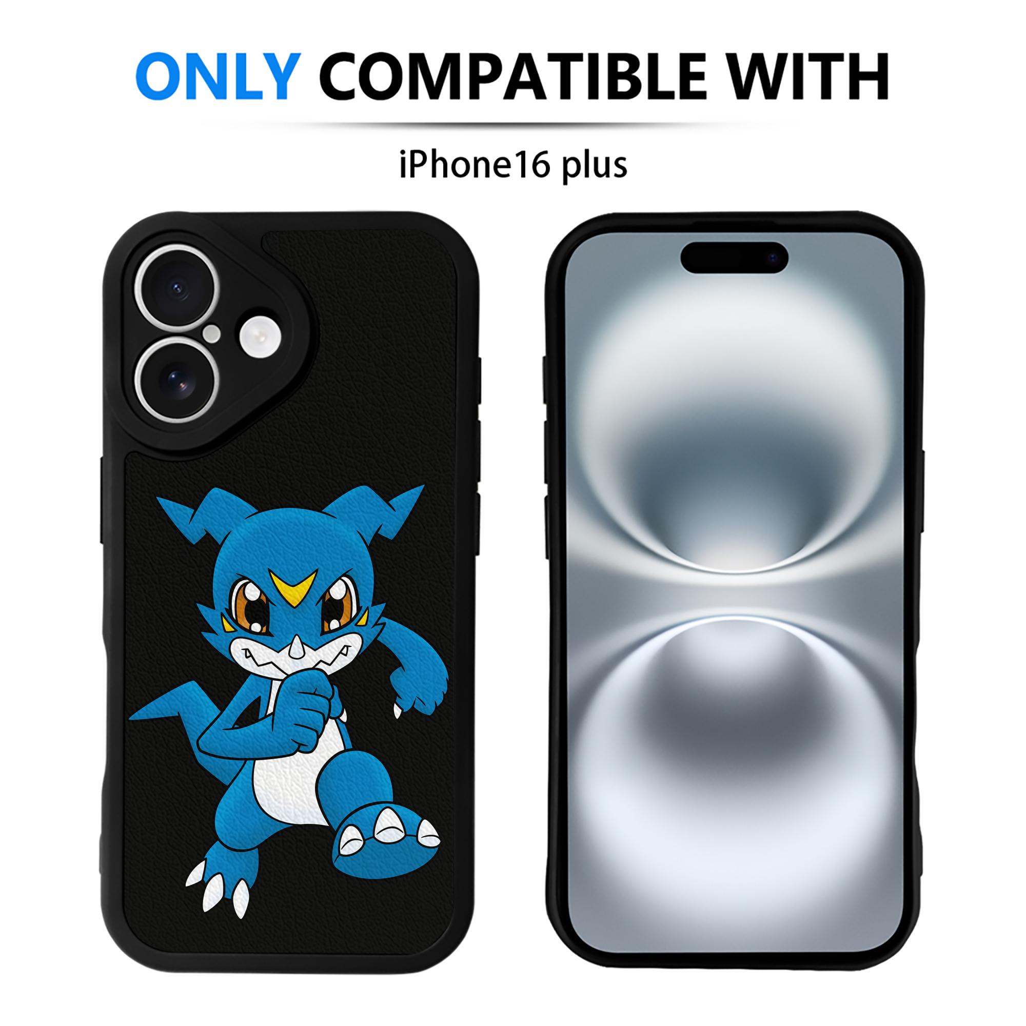 （画像用） Digimon デジタルモンスター/デジモン 【iPhone 16シリーズ対応】シリコンスマホケース（レザー調） 材質：シリコン